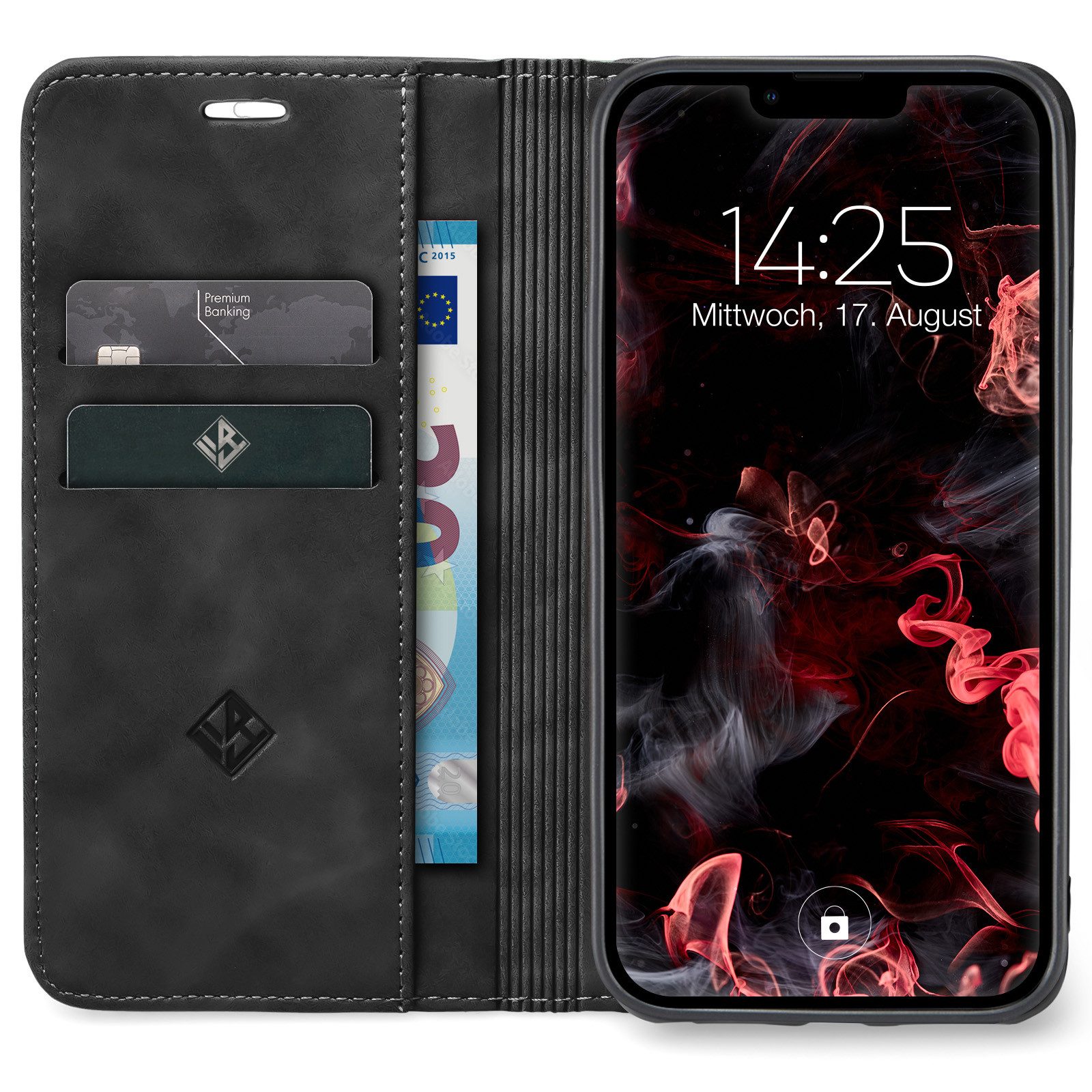 Tec-Expert Handyhülle Tasche Hülle für Apple iPhone 16e 6.1 Zoll, 6.1, Cover Klapphülle Case mit Kartenfach Fliphülle aufstellbar