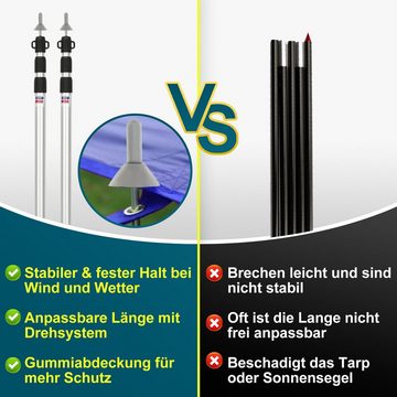 Clanmacy Zeltstange Zeltstange Alu Teleskop Markisenstange Zeltstützstangen, 88-234cm