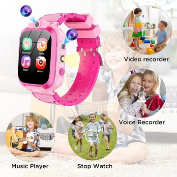 ELEJAFE Smartwatch (1,44 Zoll, Android iOS), Smartwatch kinder musik player 14 spiele schrittzähler mädchen jungen