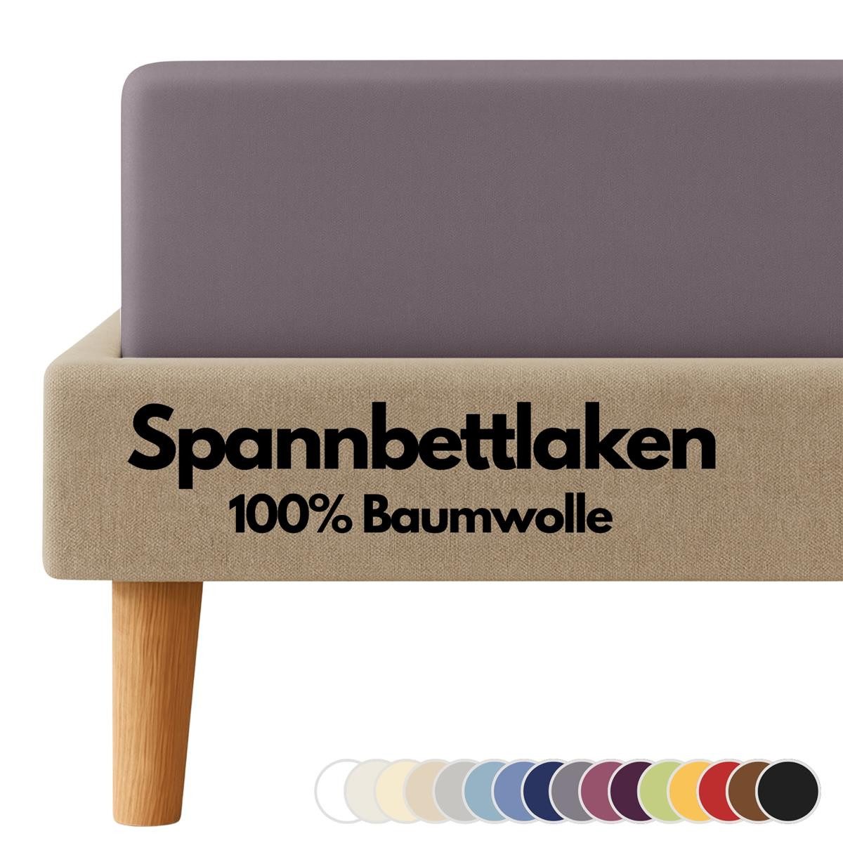 Carpe Sonno Spannbettlaken Jersey 100% Baumwolle viele Größen OEKO-TEX 100 Gummizug Spannbetttuch, Jersey, Gummizug: rundum, (1 Stück), Spannbettlaken 90 x 200 - 100 x 200 bis 22cm Höhe, Graphit