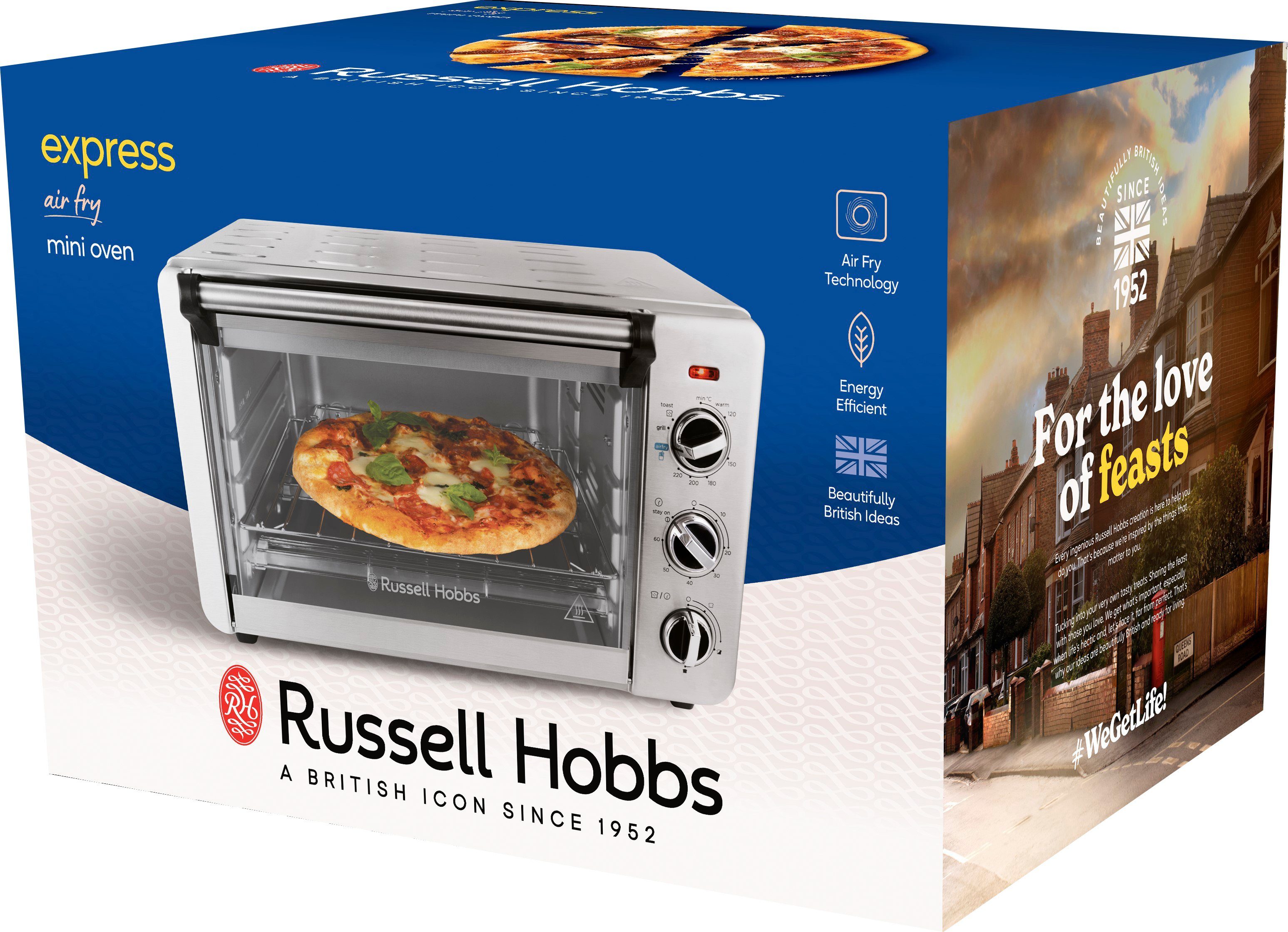 RUSSELL HOBBS Minibackofen Express 12 Funktionen, AIRFRY nutzbare 26680-56, 5 l AirFry Kapazität - Technologie