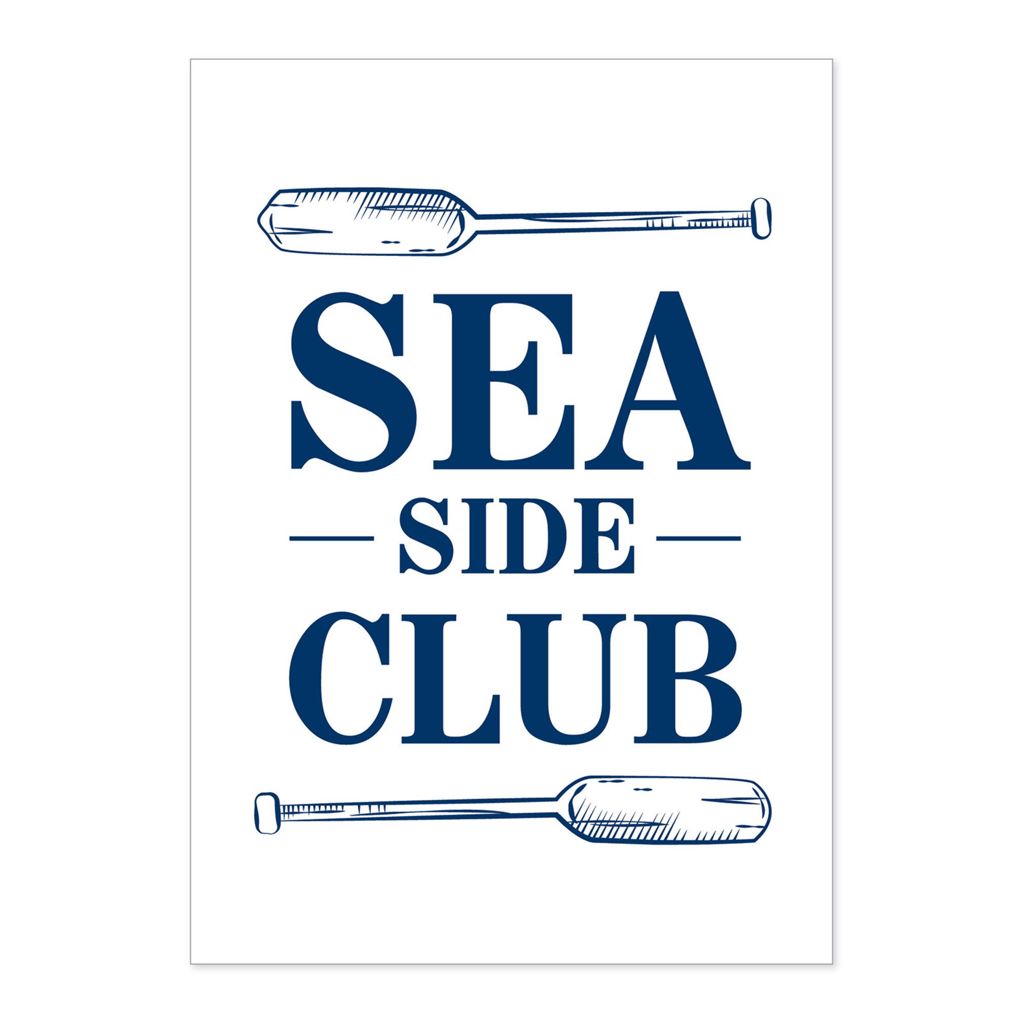 Bow & Hummingbird Postkarte Postkarte Sea Side Club, 100 % Recyclingpapier
