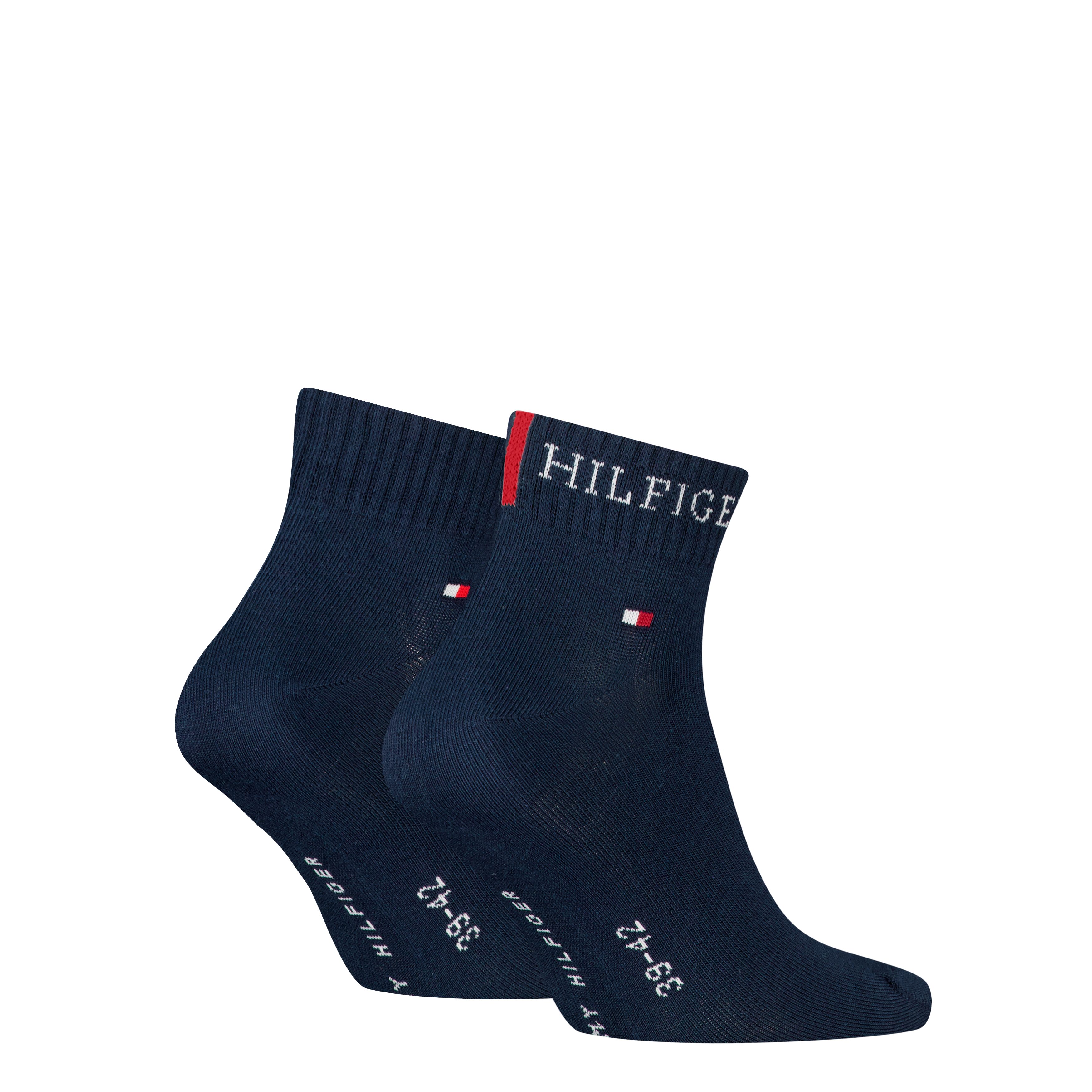 Tommy Hilfiger Kurzsocken TH MEN QUARTER 2P HILFIGER TAB (2 Paar) Logo-Flag und Schriftzug – Bild 2 von 2