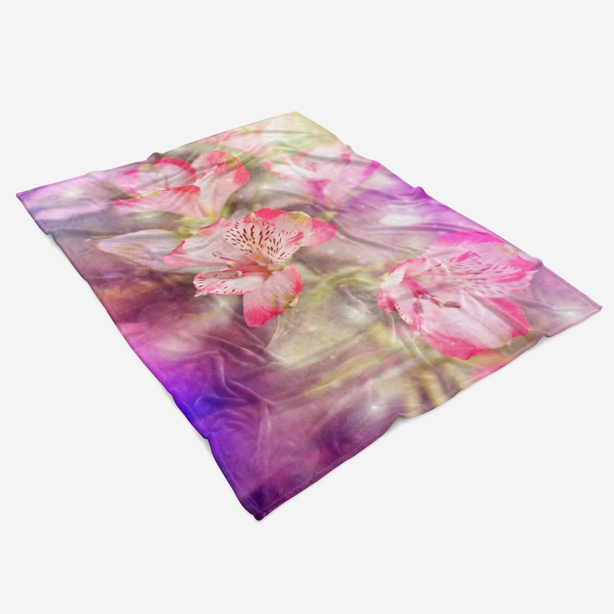 Blumen mit Strandhandtuch Art Blüten Fotomotiv Baumwolle-Polyester-Mix Handtücher Kuns, Sinus Handtuch Saunatuch Kuscheldecke Handtuch (1-St),
