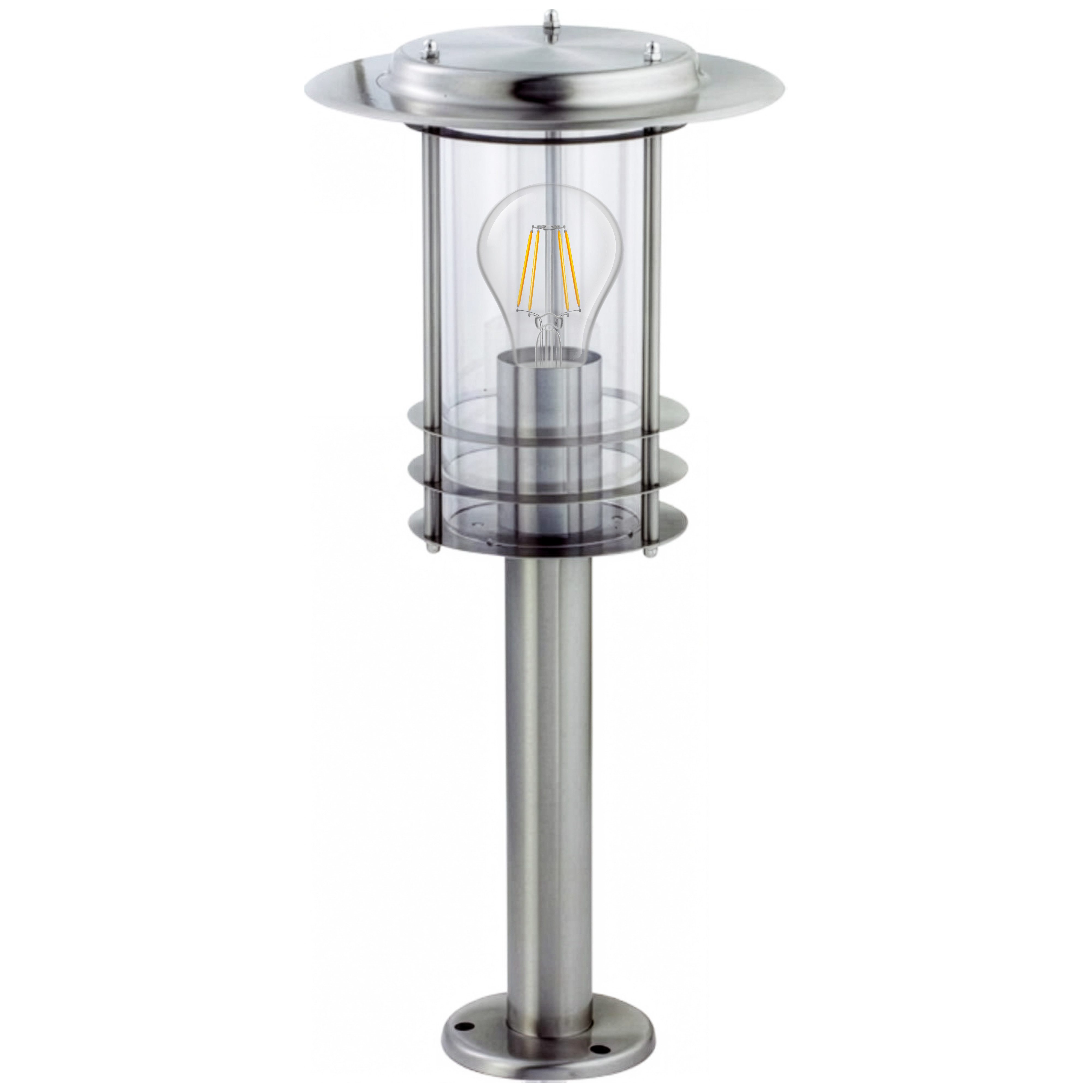 Grafner Gartenleuchte Wegleuchte Edelstahl Gartenlampe 80cm Standleuchte, ohne Leuchtmittel, Wegleuchte