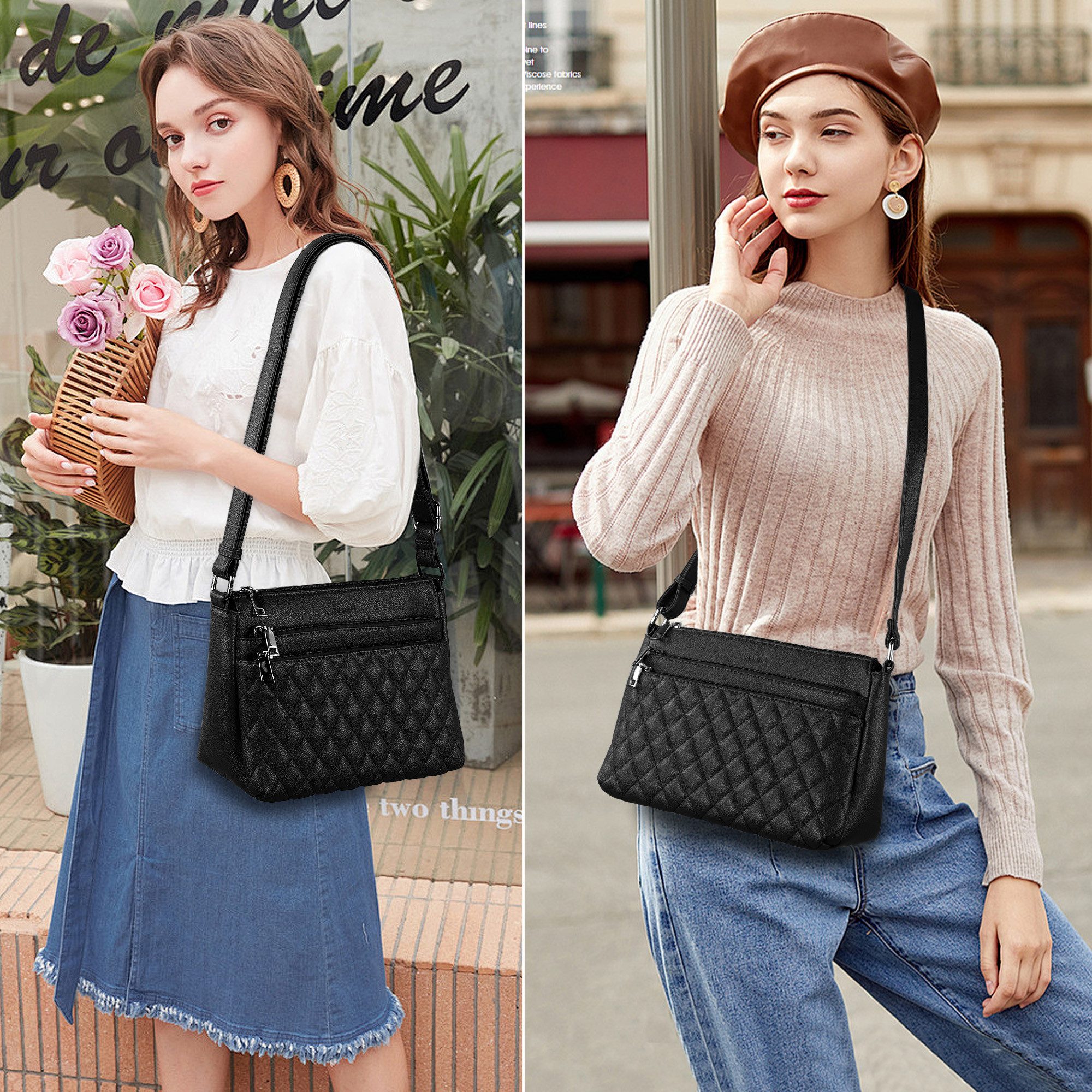 Defe Umhängetasche Mittelgroß Kreuztasche Damen Retro günstig online kaufen