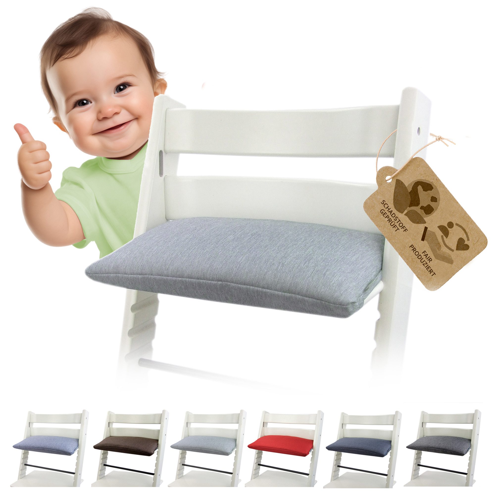 BambiniWelt by Rafael K. Hochstuhlauflage Ersatzbezug Bezug Sitzkissen Kiss günstig online kaufen