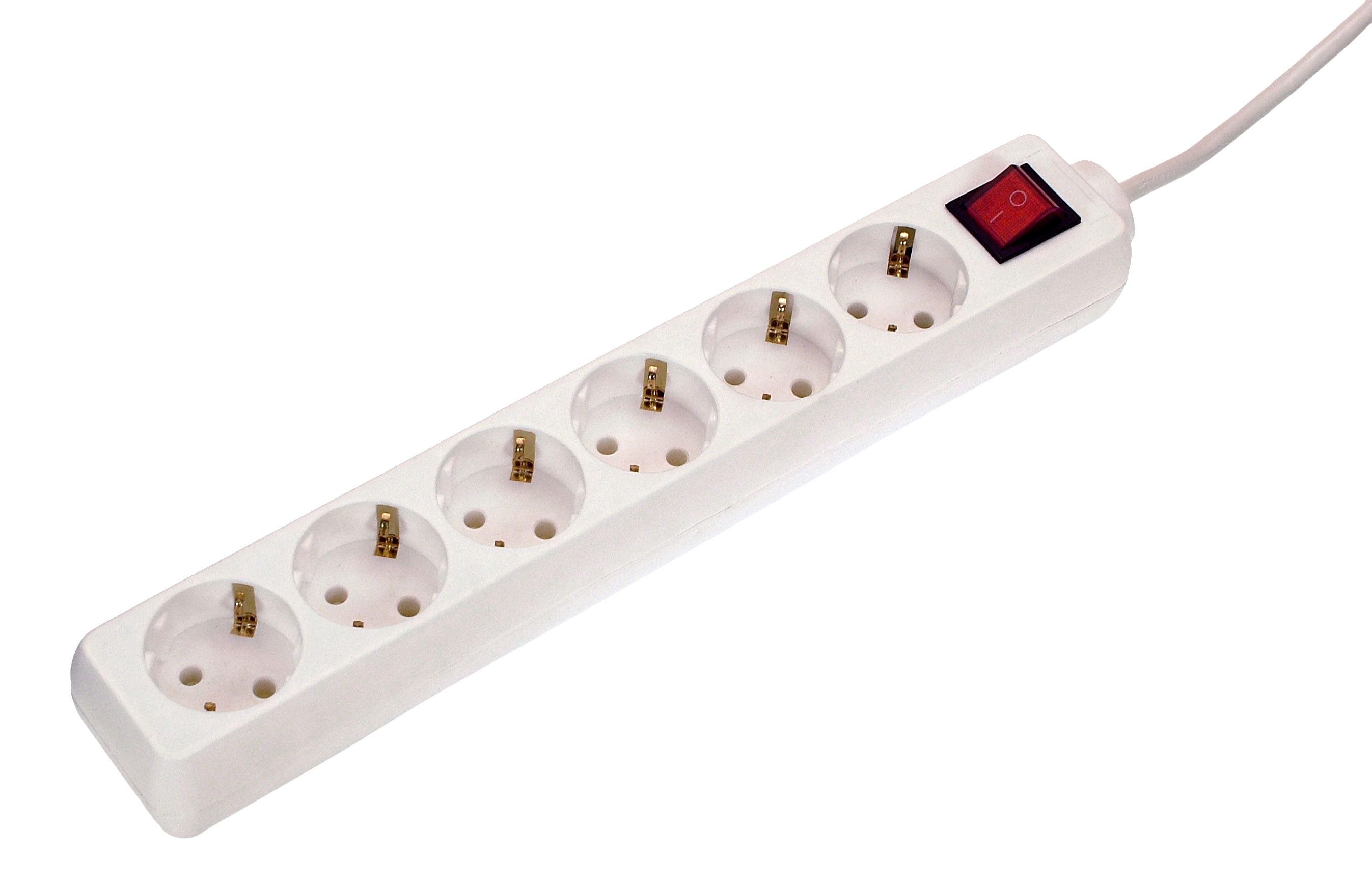 as - Schwabe Steckdosenleiste Mehrfachsteckdose 6-fach Schuko Steckdosenleiste 6-fach (Ein- / Ausschalter, Schalterbeleuchtung, Schutzkontaktstecker, Kabellänge 1,4 m), mit Schalter