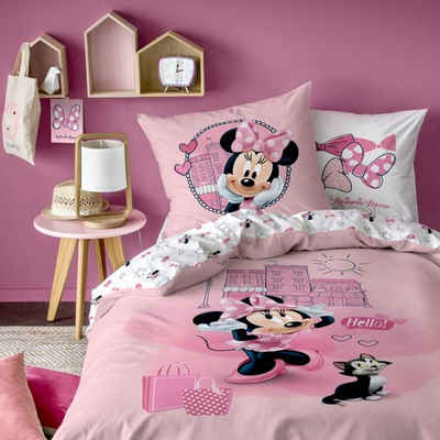 Kinderbettwäsche Bettwäsche Disney Minnie Mouse Downtown 80 x 80 cm / 135 x 200 cm, Disney Minnie Mouse