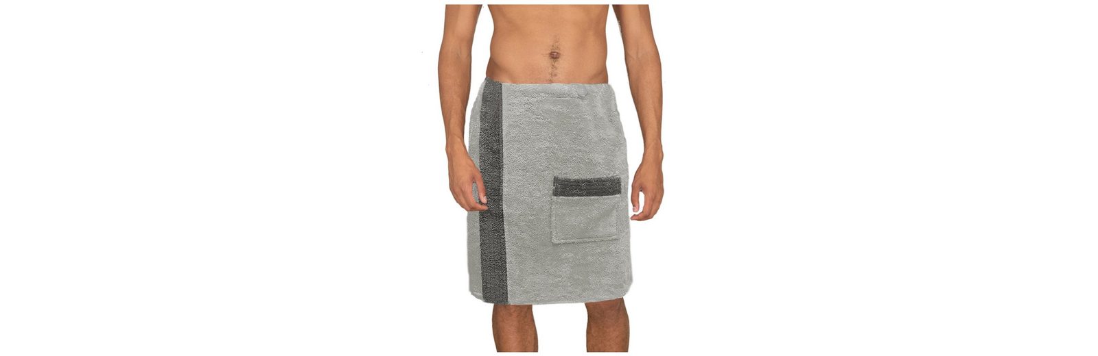 JEMIDI Saunatuch, Sauna Frottee Kilt Sarong MXXL Herren Anthrazit Grau