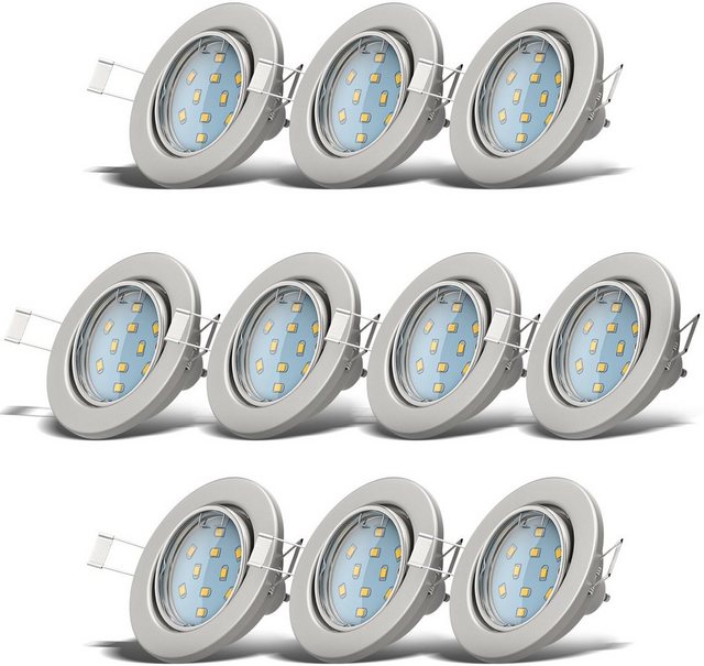 B.K.Licht LED Einbaustrahler, LED Einbauleuchten schwenkbar weiß inkl. 3W 250lm GU10 Decken-Spot Einbauspots-Otto
