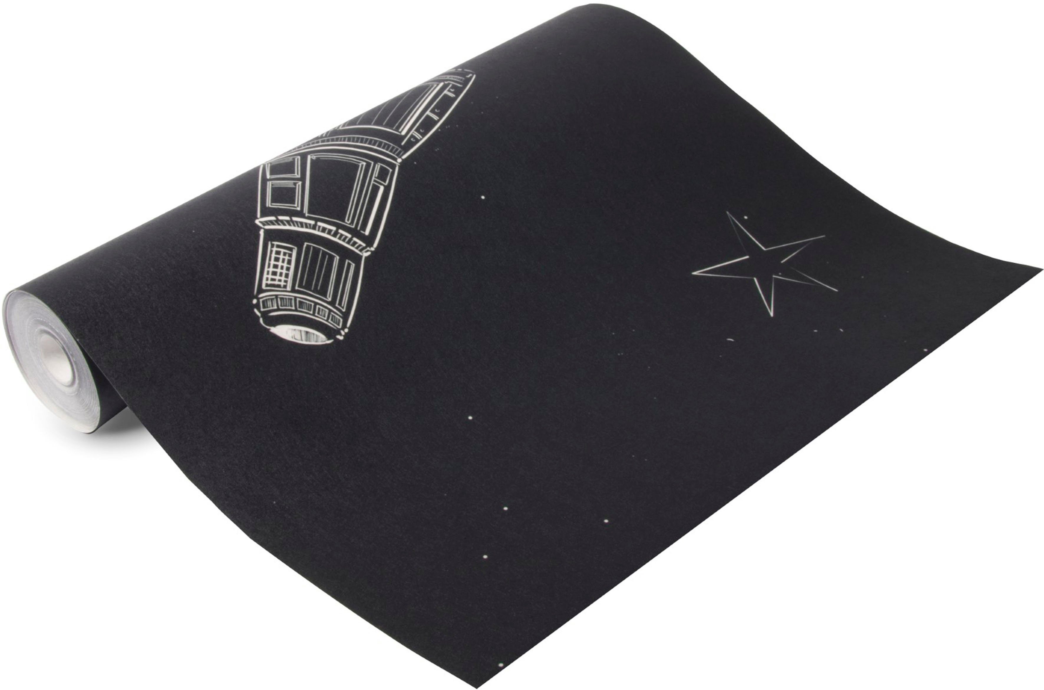 vtwonen Fototapete Universum, glatt, uni, (1 St), Schwarz - 300x300cm