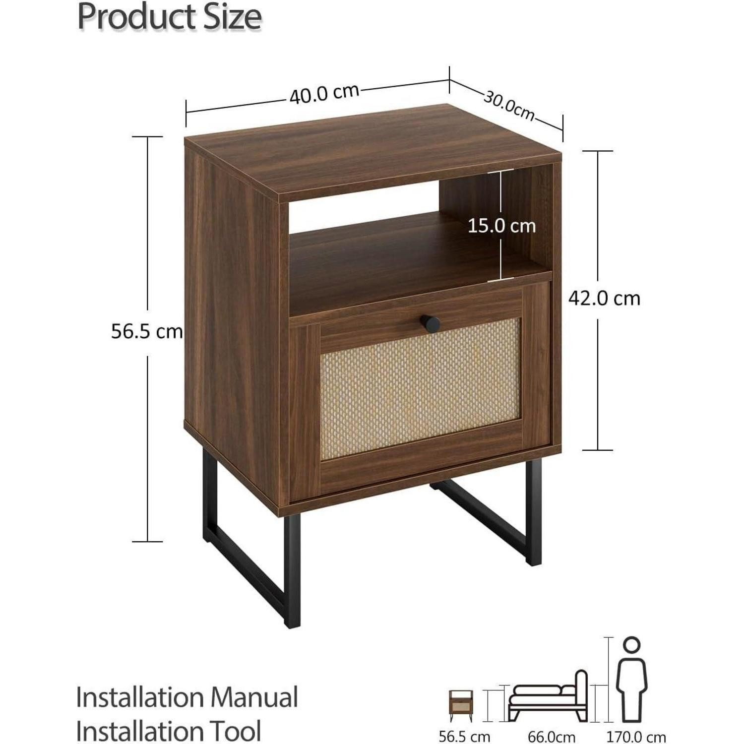 LuxusKollektion Nachttisch Rattan Nachttisch Boho Bauernhof günstig online kaufen