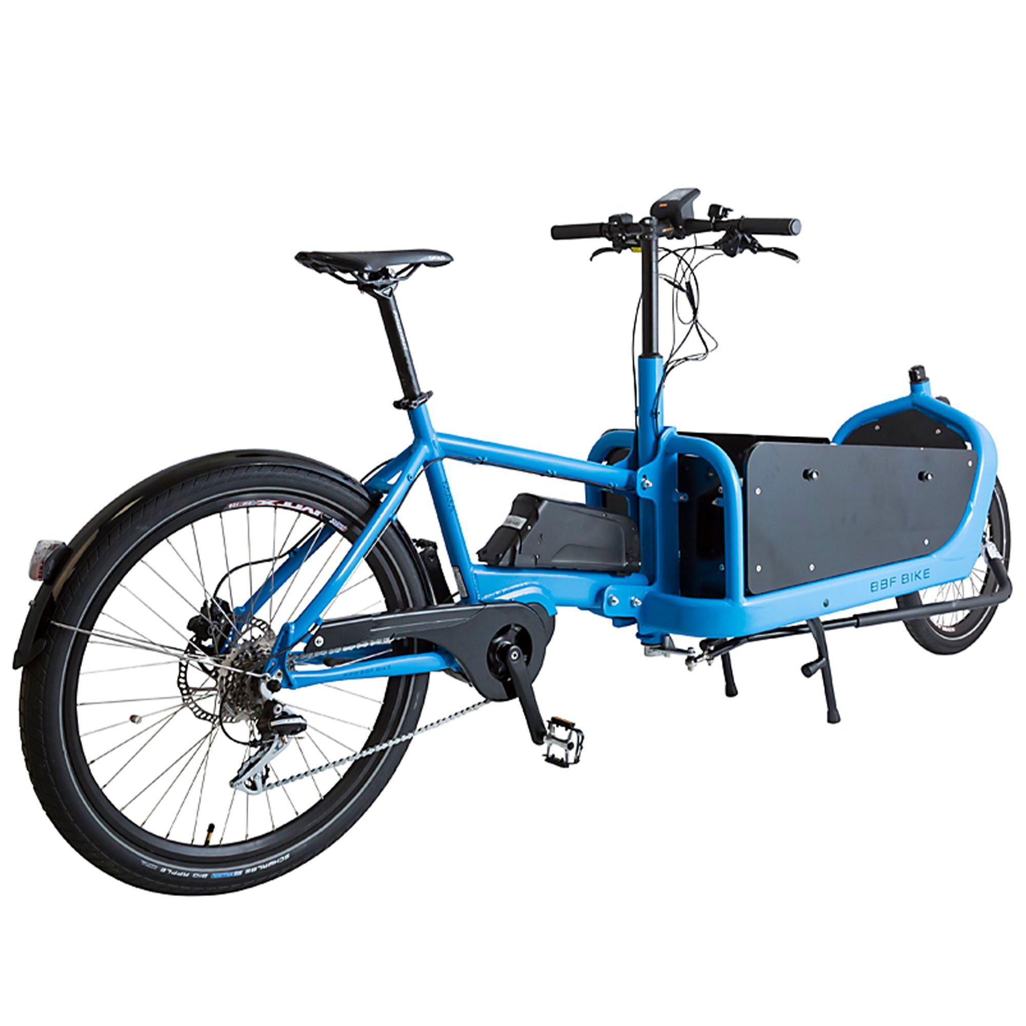 BBF Bikes E-Bike Miami, 8 Gang Shimano Acera Schaltwerk, Kettenschaltung, Mittelmotor, 522 Wh Akku, Lastenfahrrad E Bike Cargobikes Pedelec Transportrad Lastenrad Cargo blau
