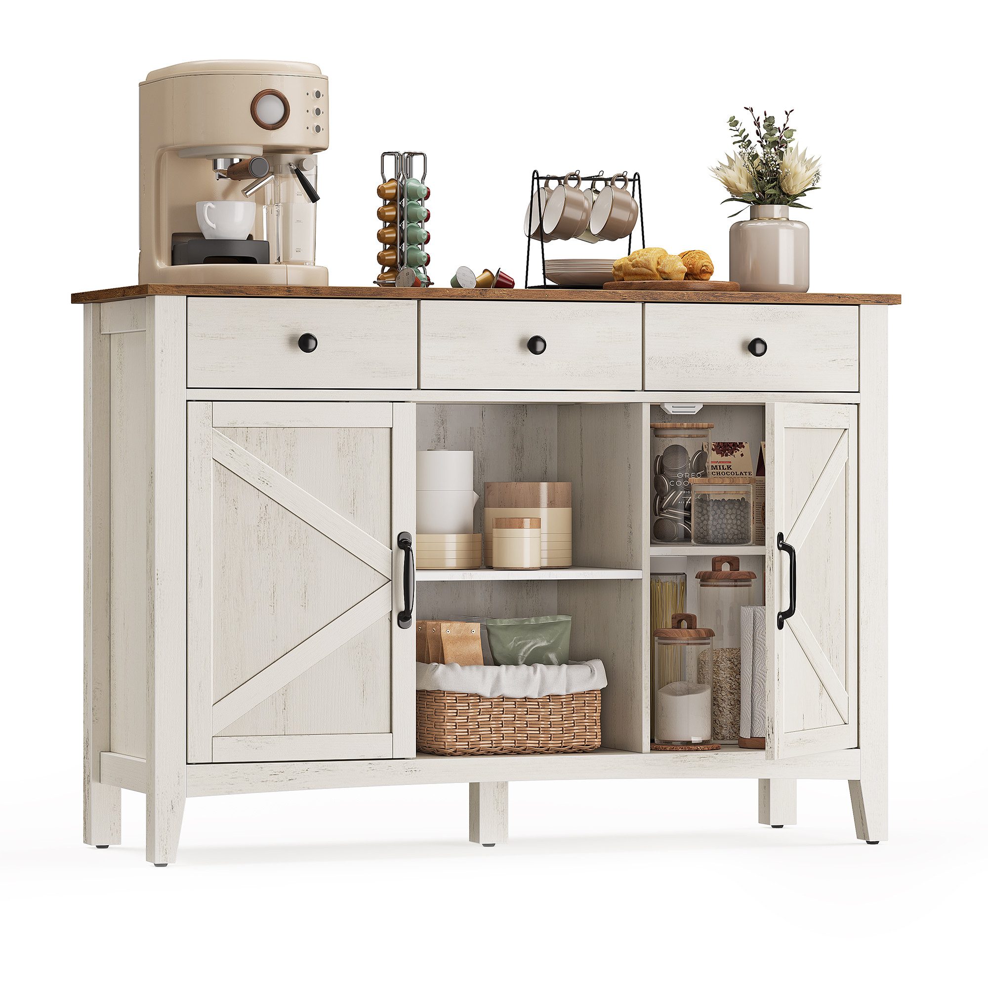 VASAGLE Sideboard (für Wohnzimmer Küche Esszimmer, günstig online kaufen