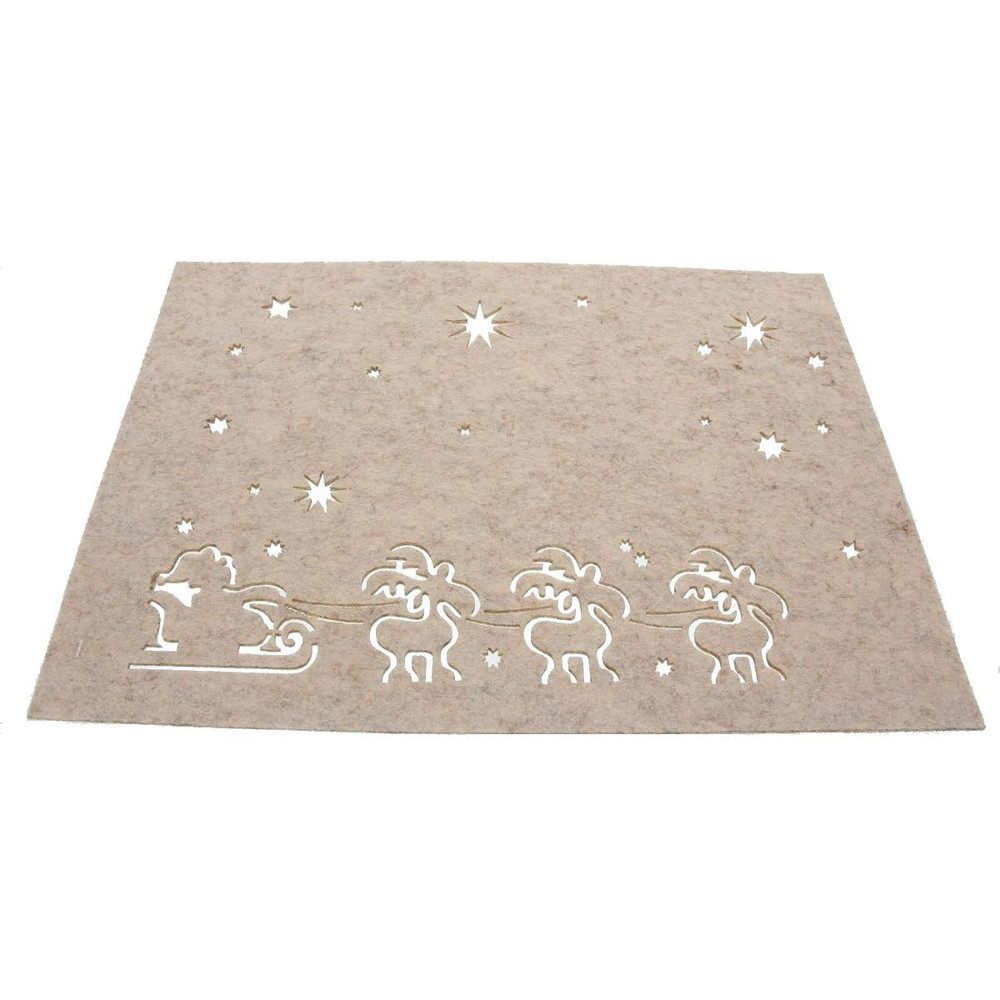 Platzset Platzmatte - aus Filz - 40 x 30 cm - beige