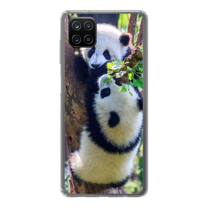 MuchoWow Handyhülle Pandas - Baum - Natur Handyhülle Samsung Galaxy A12 Smartphone-Bumper Print Handy