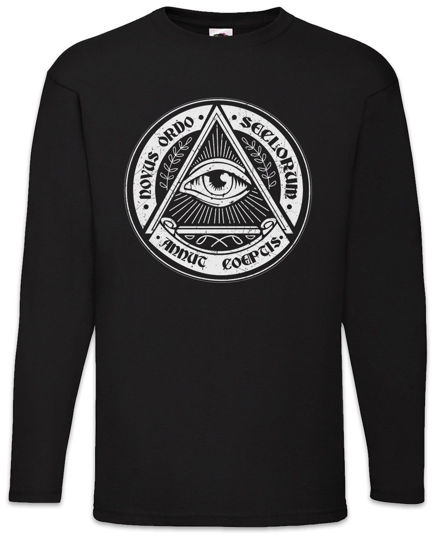 Langarmshirt Illuminati Eye Langarm T-Shirt Illuminaten Freimaurer Society Auge