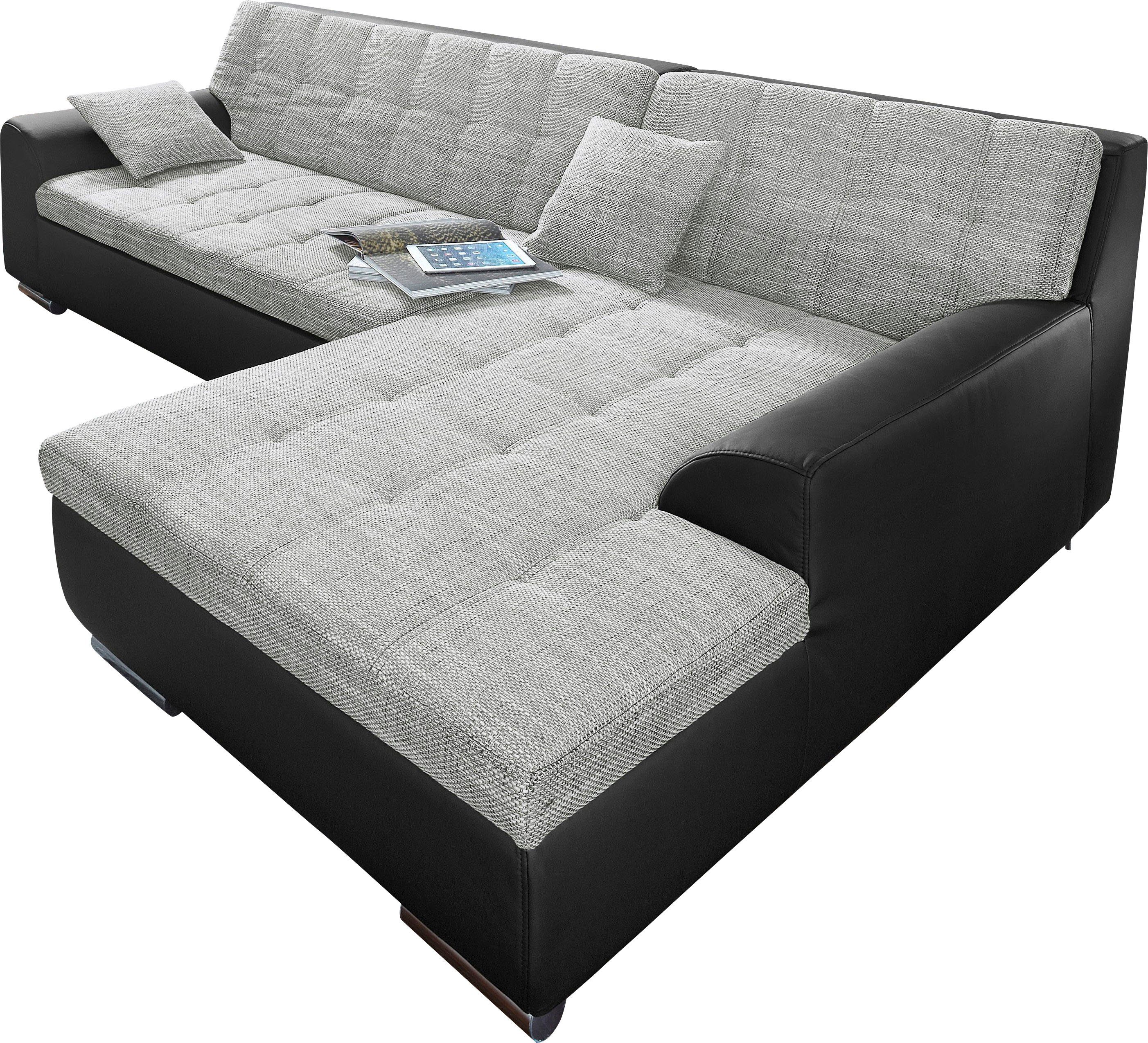 DOMO collection Ecksofa Treviso, wahlweise mit Bettfunktion, incl. Zierkiss günstig online kaufen
