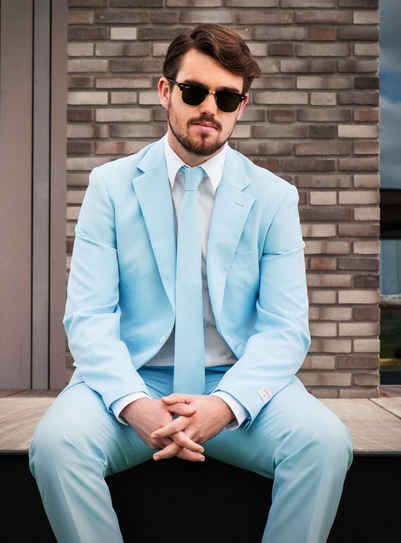 Opposuits Kostüm Cool Blue, Ausgefallene Anzüge für coole Männer