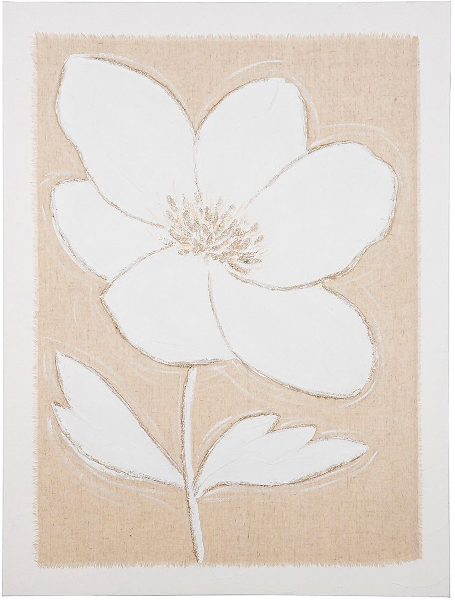 GILDE Leinwandbild Bild "Blume auf Tuch", (1 St)