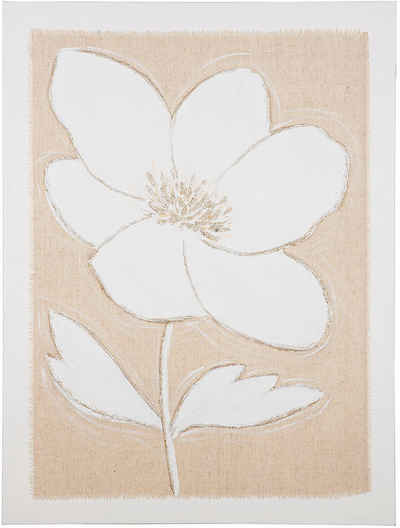 GILDE Leinwandbild Bild "Blume auf Tuch", (1 St)