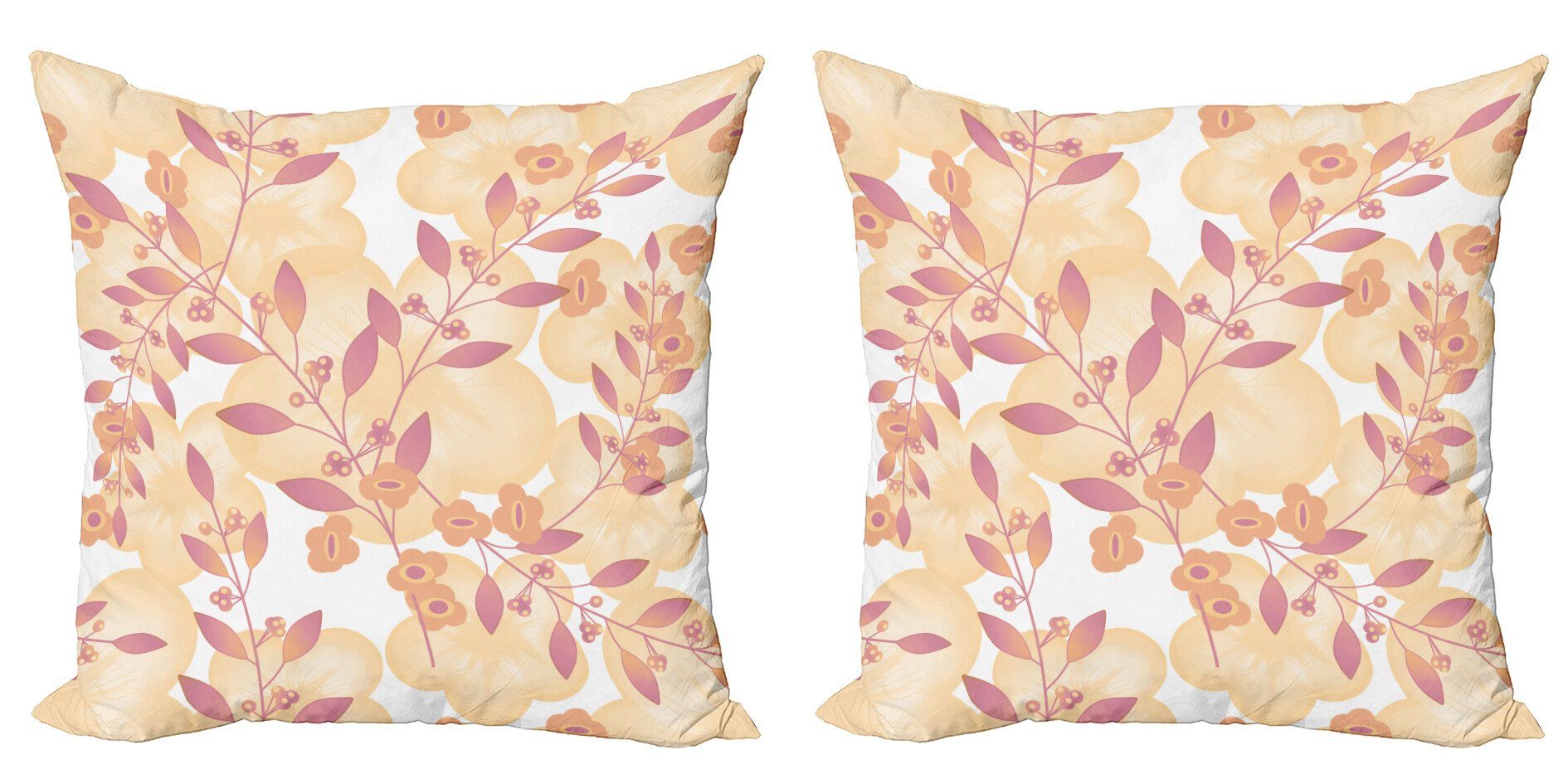 Kissenbezüge Modern Accent Doppelseitiger Digitaldruck, Abakuhaus (2 Stück), Beige Floral Art Berry Pastell