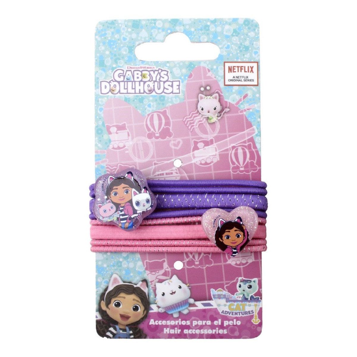 Cerda Haargummi Gabby’s Dollhouse Zopfgummis 8er Set für Schule & Freizeit, 8-tlg.