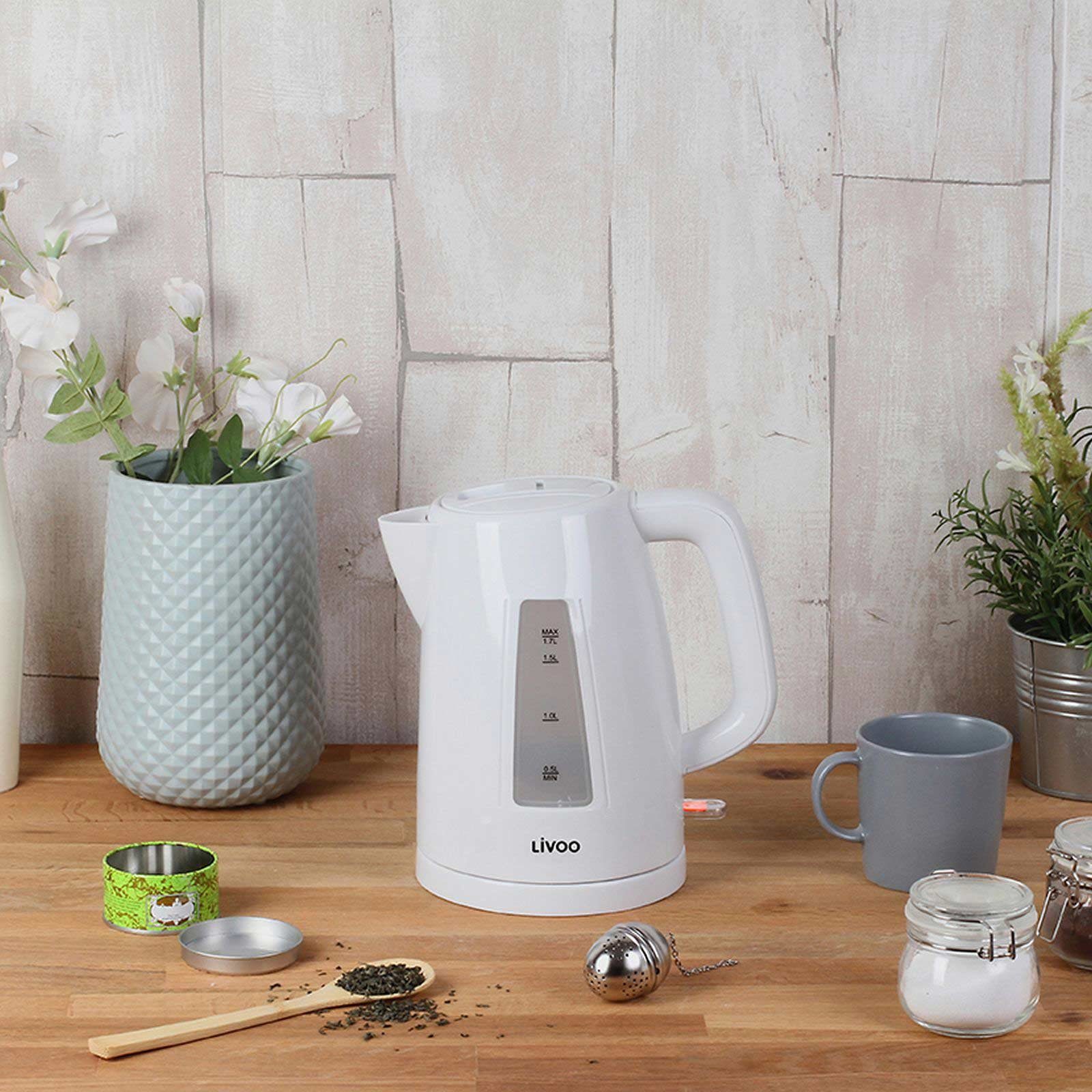 LIVOO Wasserkocher DOD184W Weiß 1,7 Liter, 2200 W