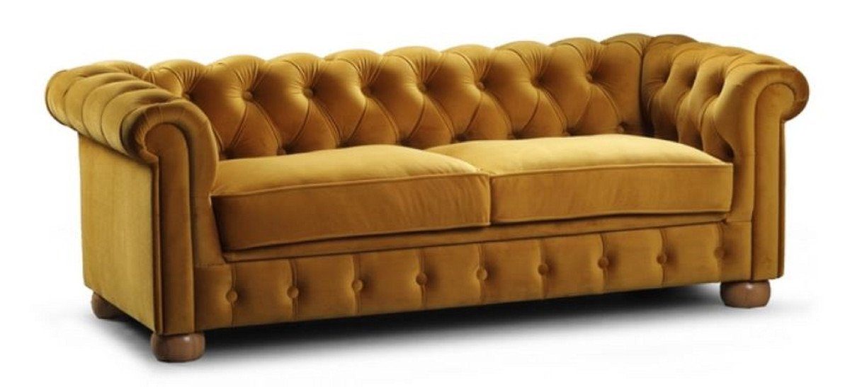 Kindersofa Ocker Hellbraun Chesterfield-Sofa Sofa Chesterfield / Luxus Casa 152 Padrino 53 x Luxus Möbel Chesterfield H. x Chesterfield cm 67 - Kinderzimmer Kinder -