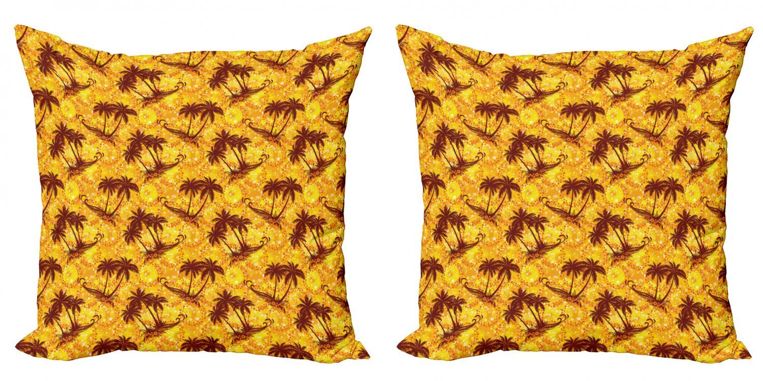 Kissenbezüge Modern Accent Doppelseitiger Digitaldruck, Abakuhaus (2 Stück), hawaiisch Ocean Island Palms