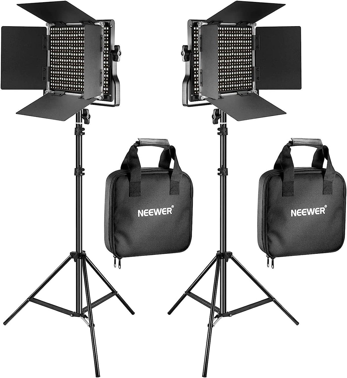 NL660 Videolicht Panel 2 Set mit Stativ Studio-Blitzgerät