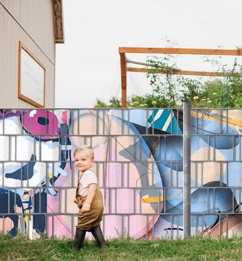 MyMaxxi Sichtschutzstreifen Zaunsichtschutz bunt abstrakte Graffiti Grafik Sichtschutz Garten Zaun