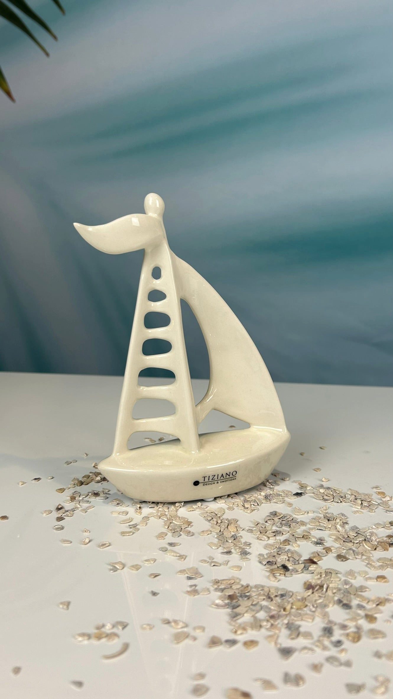 TIZIANO - DESIGN & EMOTIONS Dekofigur Deko Boot Casali creme-weiß