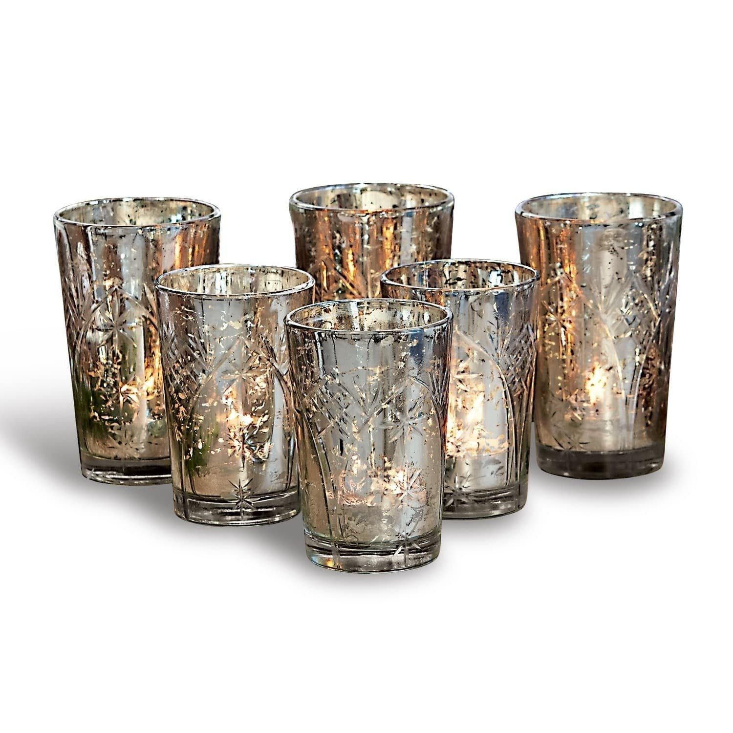 Weihnachtsfigur Windlichter 6er Set Latona antiksilber