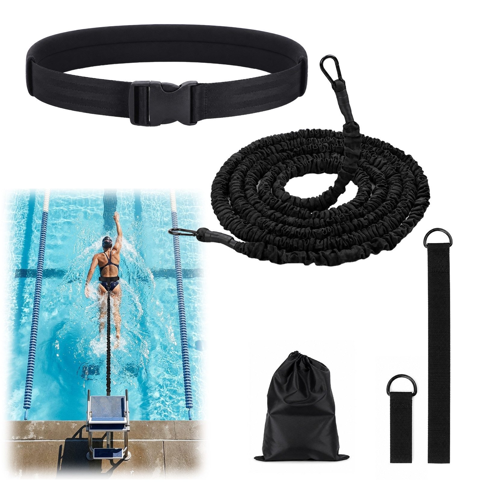 PRIISF Schwimmgürtel Schwimmtrainer Pool Schwimmgurt Einstellbar Schwimmwidersta