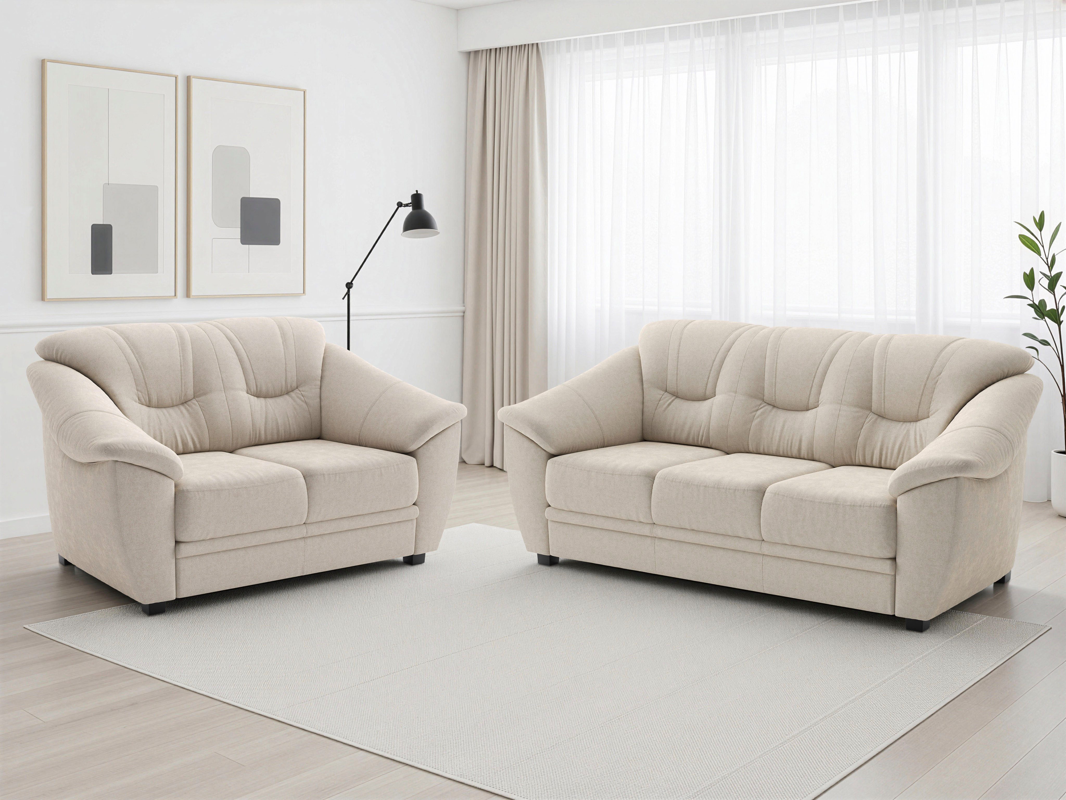 sit&more Polstergarnitur Savona, (2-tlg), Set: 2- & 3er-Sofa, mit Federkern