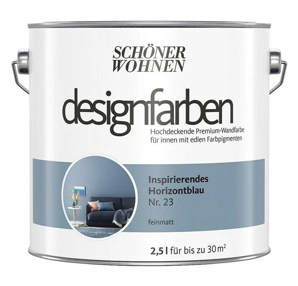SCHÖNER WOHNEN FARBE Wandfarbe Schöner Wohnen Designfarben 2,5 Ltr. Inspirierendes Horizontblau Nr.