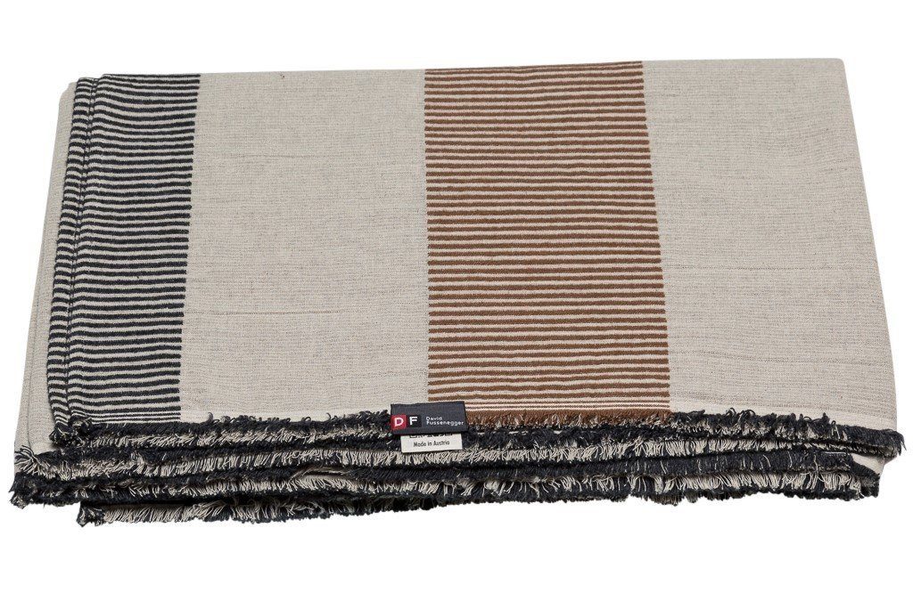 Wohndecke Lino 'Blockstreifen' 135 x 200 cm, DAVID FUSSENEGGER