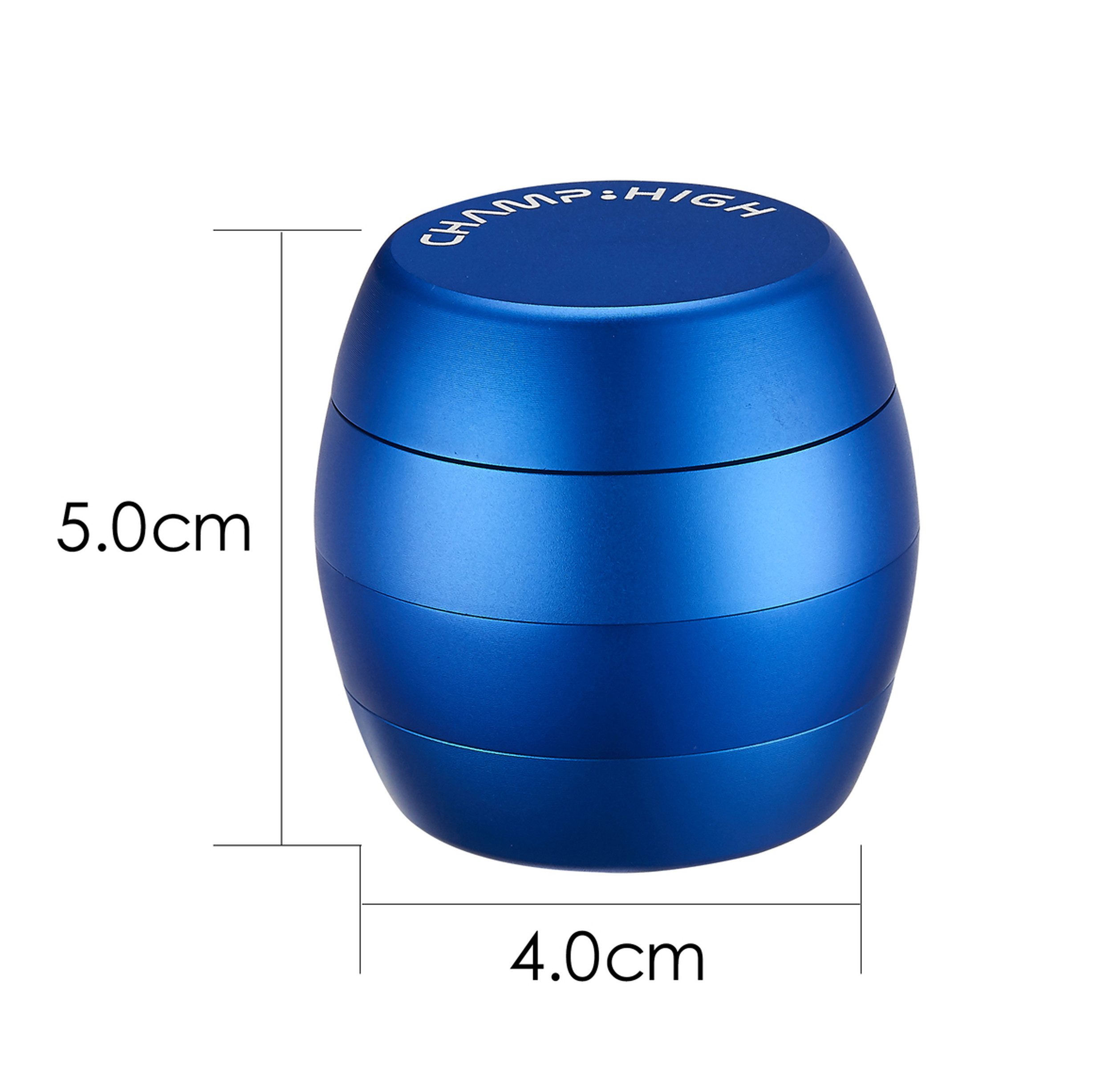 CHAMP HIGH Kräutermühle GRINDER 40mm Metall 4-tlg Crusher Sieb Tabak Gewürz Herb 30 (Gold), Kräuter Mühle