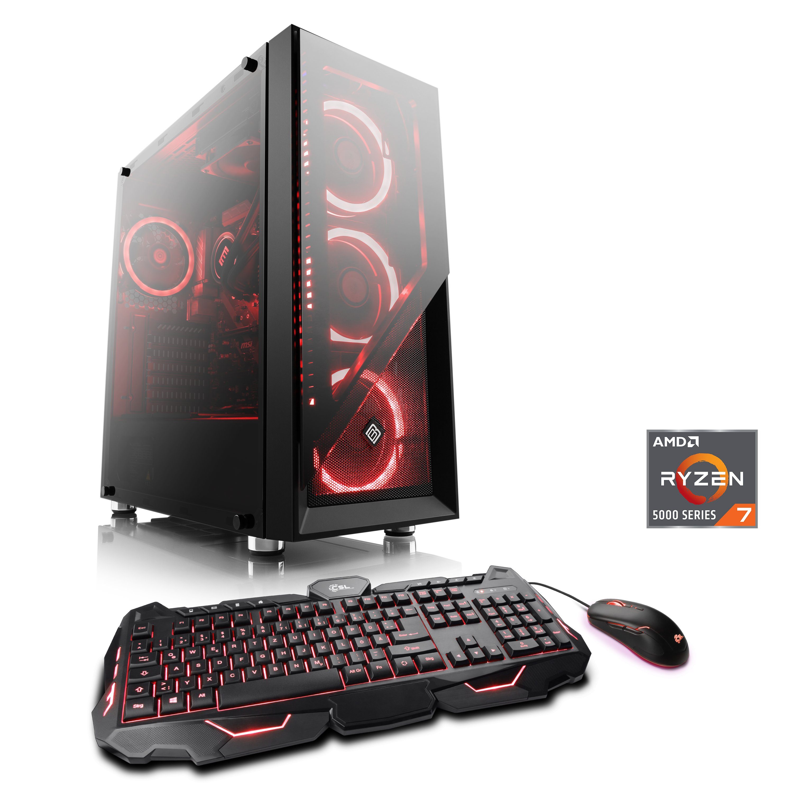 CSL HydroX V28322 Gaming-PC (AMD Ryzen 7 5700G, 32 GB RAM, 1000 GB SSD, Wasserkühlung)