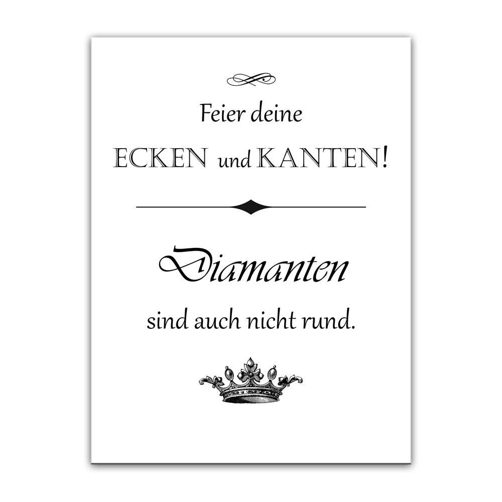 Bilderdepot24 Leinwandbild Leinwandbild mit Spruch Diamant, Sprüche