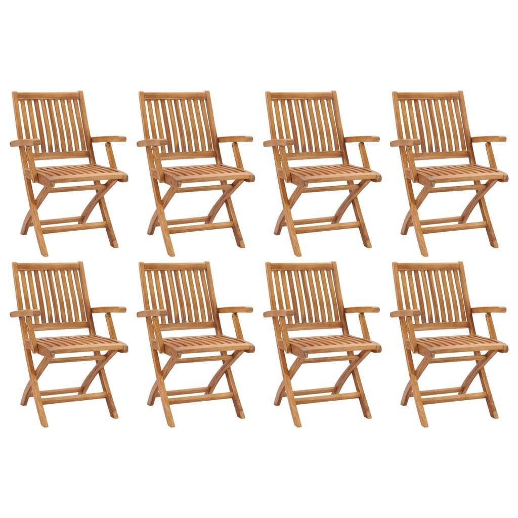 furnicato Gartenstuhl Klappbare Gartenstühle 8 Stk. Massivholz Teak