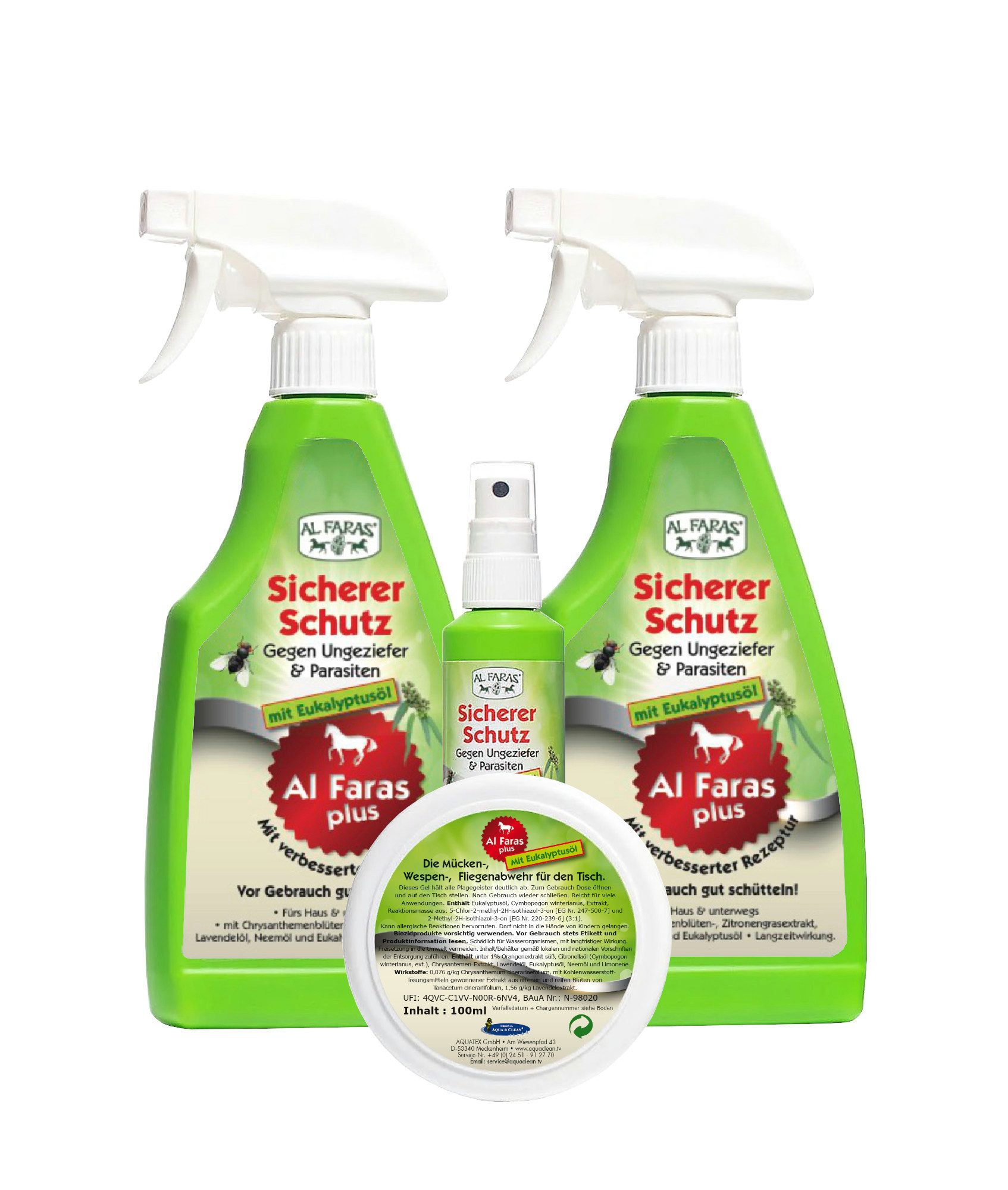 Insektenspray AL FARAS für Umgebung & Oberflächen 4er Set neue Rezeptur