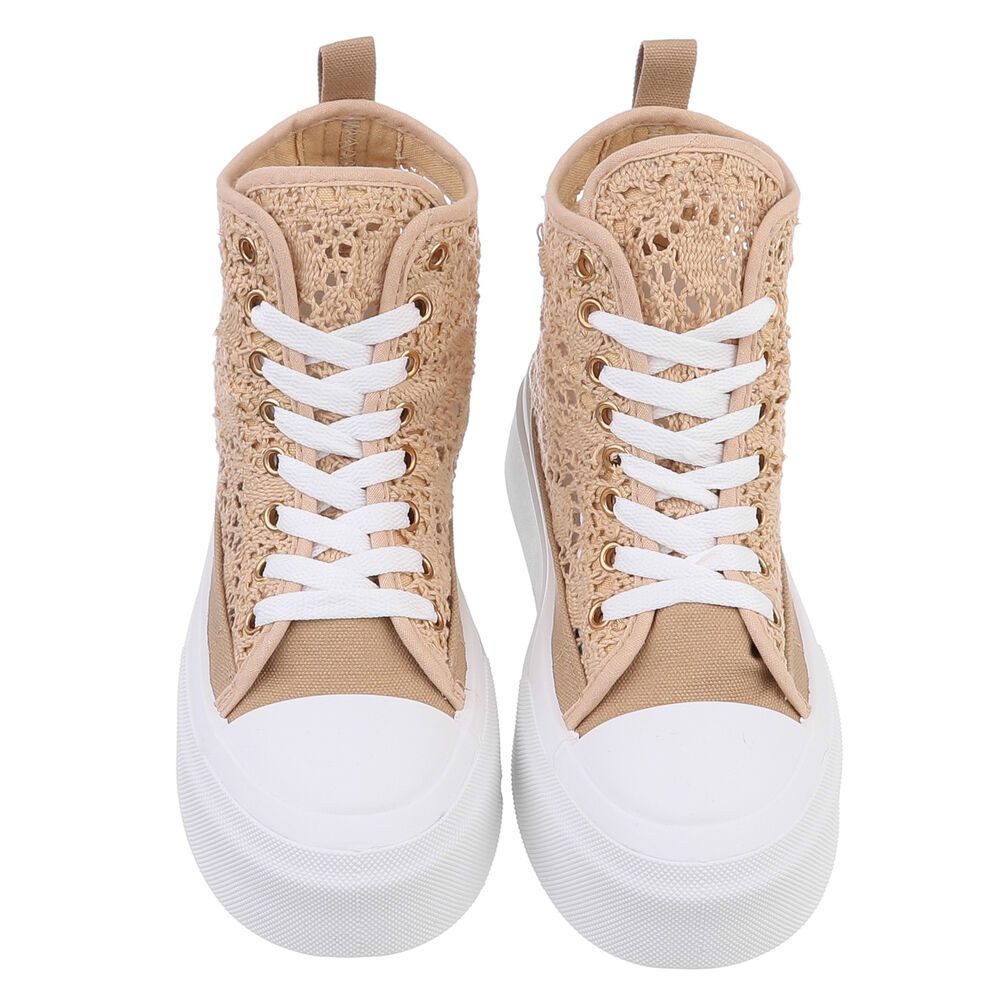 Ital-Design Damen High-Top Freizeit Sneakerboots (88828293) Flach Sneakers High in Hellbraun