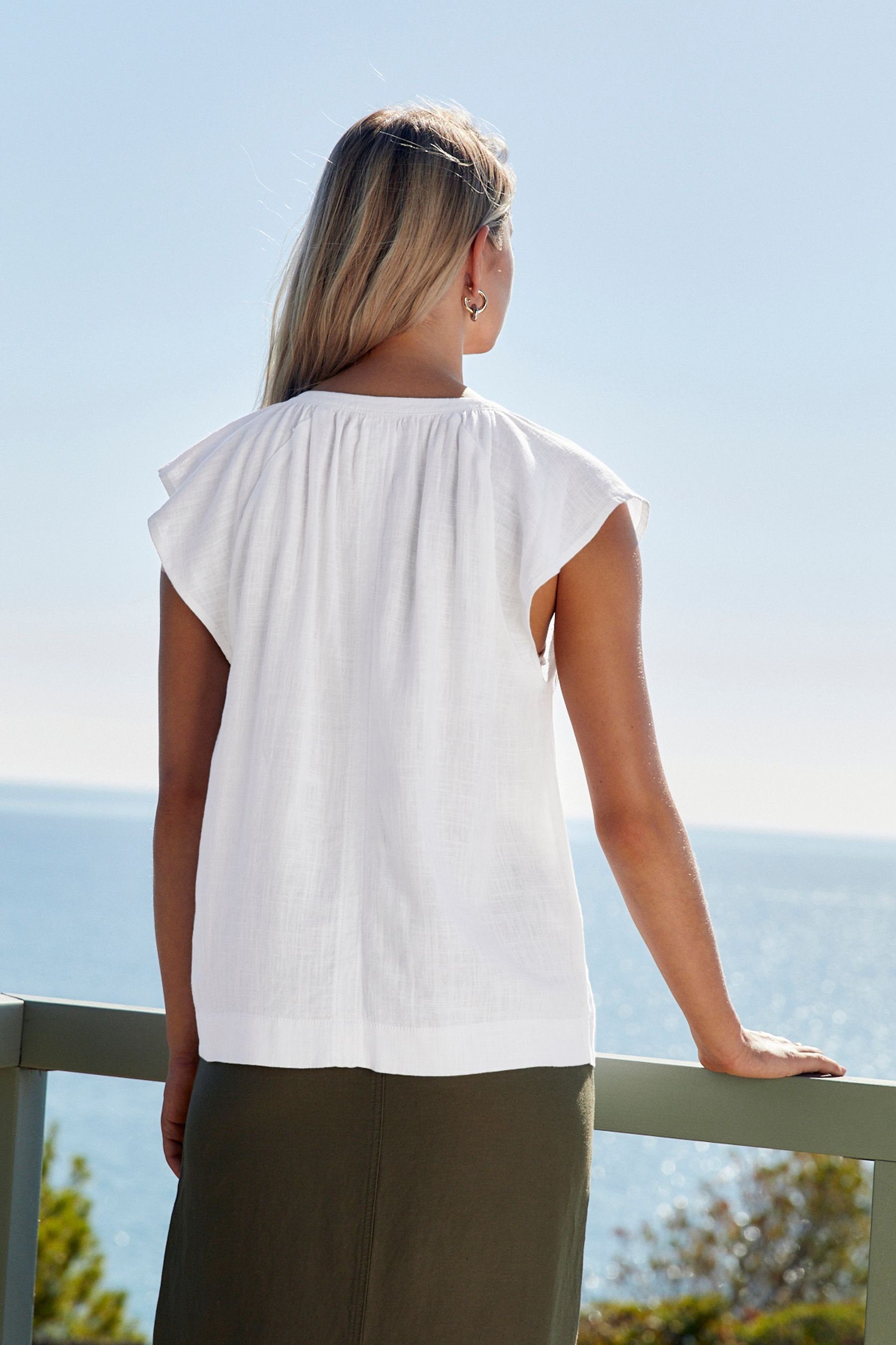Next Blusentop Button-down-Hemd aus Leinengemisch – günstig online kaufen
