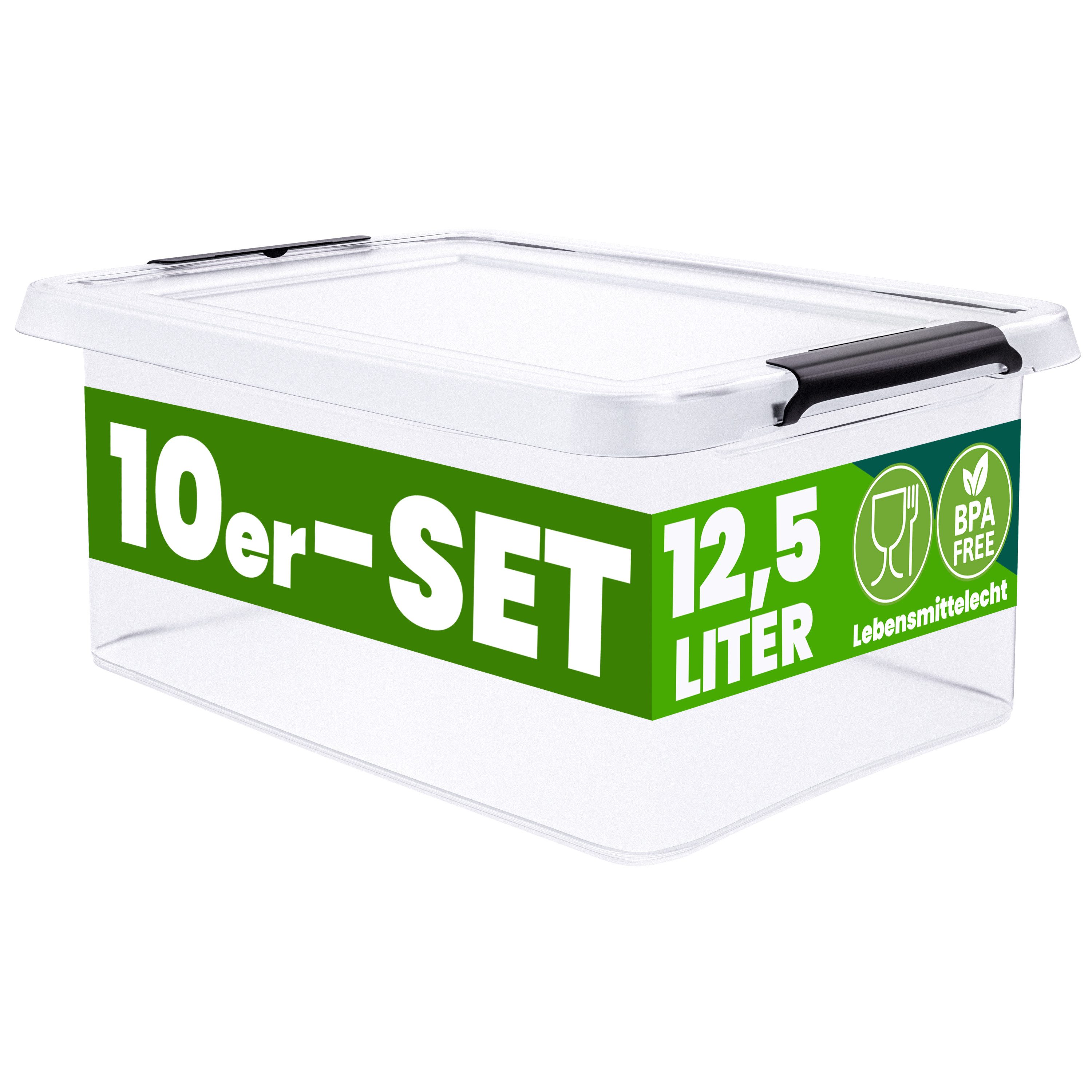 Deuba Aufbewahrungsbox, 12,5L Deckel Kunststoff Organizer günstig online kaufen