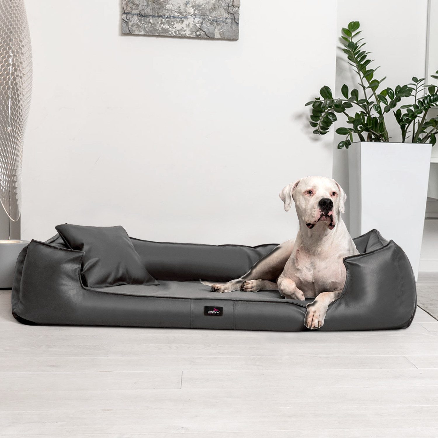Thumbnail - tierlando® Tierbett Orthopädisches Hundebett GOOFY Kunstleder, Matratzenschoner inklusive