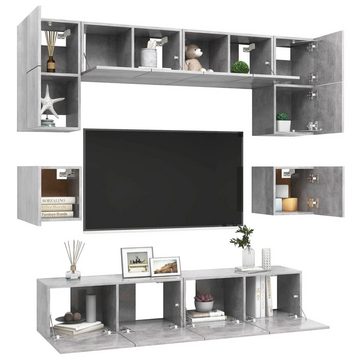 vidaXL TV-Schrank 8-tlg. TV-Schrank-Set Betongrau Holzwerkstoff (1-St)