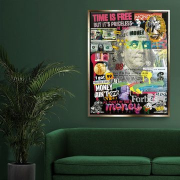 DOTCOMCANVAS® Leinwandbild, Leinwandbild Franklin D. Roosevelt Hustle Collage Geld money